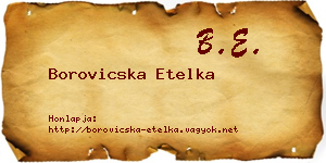 Borovicska Etelka névjegykártya